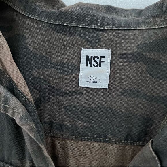 NSF Army Green Camo Lightweight Button Up Utility Jacket, Size S NWOT - Picture 8 of 12